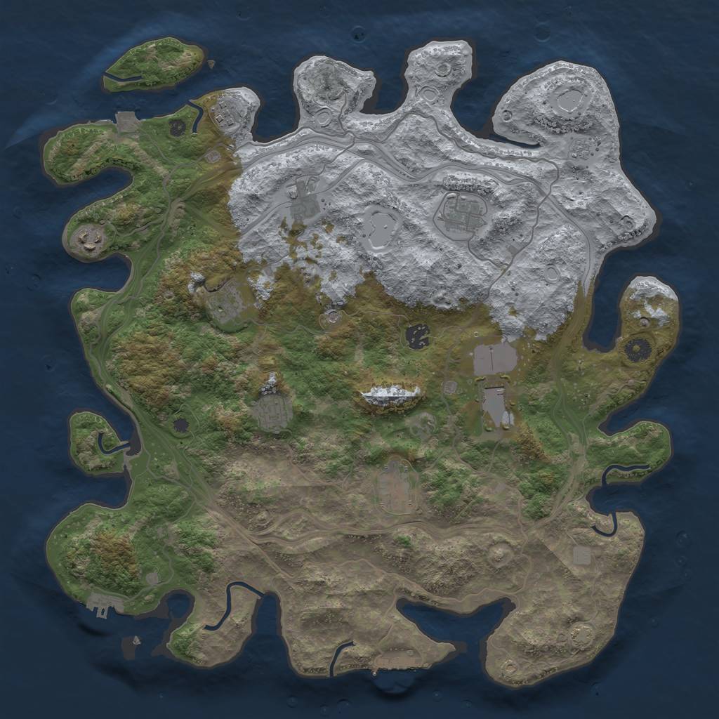 Rust Map: Procedural Map, Size: 4250, Seed: 317633166, 17 Monuments