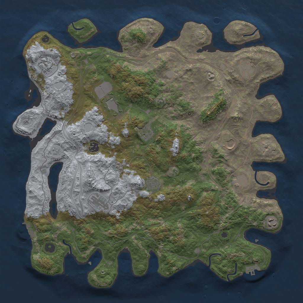 Rust Map: Procedural Map, Size: 4500, Seed: 15351, 19 Monuments