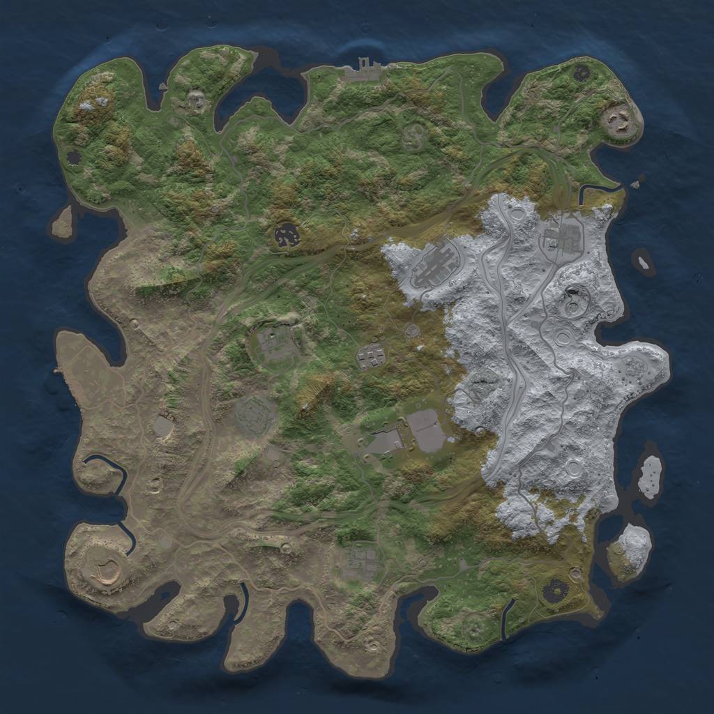 Rust Map: Procedural Map, Size: 4300, Seed: 420, 17 Monuments