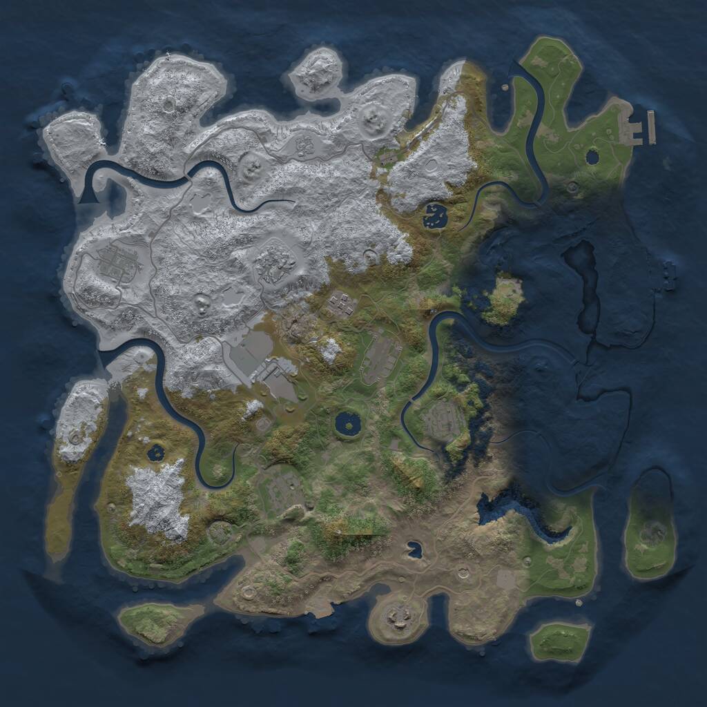 Rust Map: Procedural Map, Size: 4184, Seed: 4299, 15 Monuments