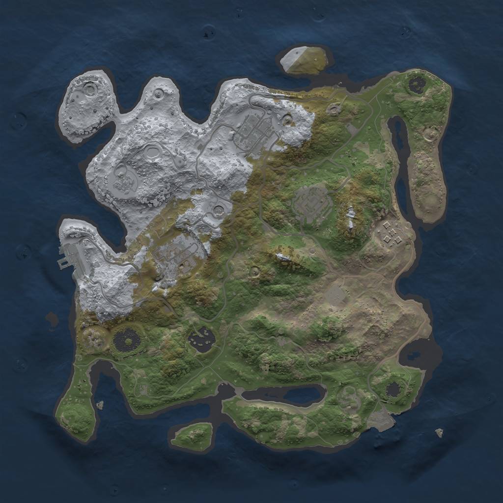 Rust Map: Procedural Map, Size: 3000, Seed: 90102426, 11 Monuments