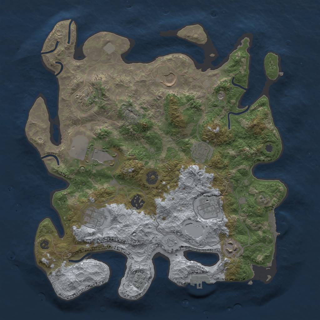 Rust Map: Procedural Map, Size: 3550, Seed: 160902, 16 Monuments