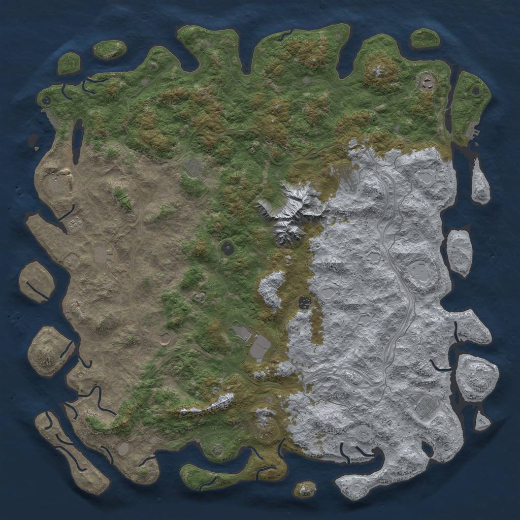 Rust Map: Procedural Map, Size: 6000, Seed: 44422079, 19 Monuments