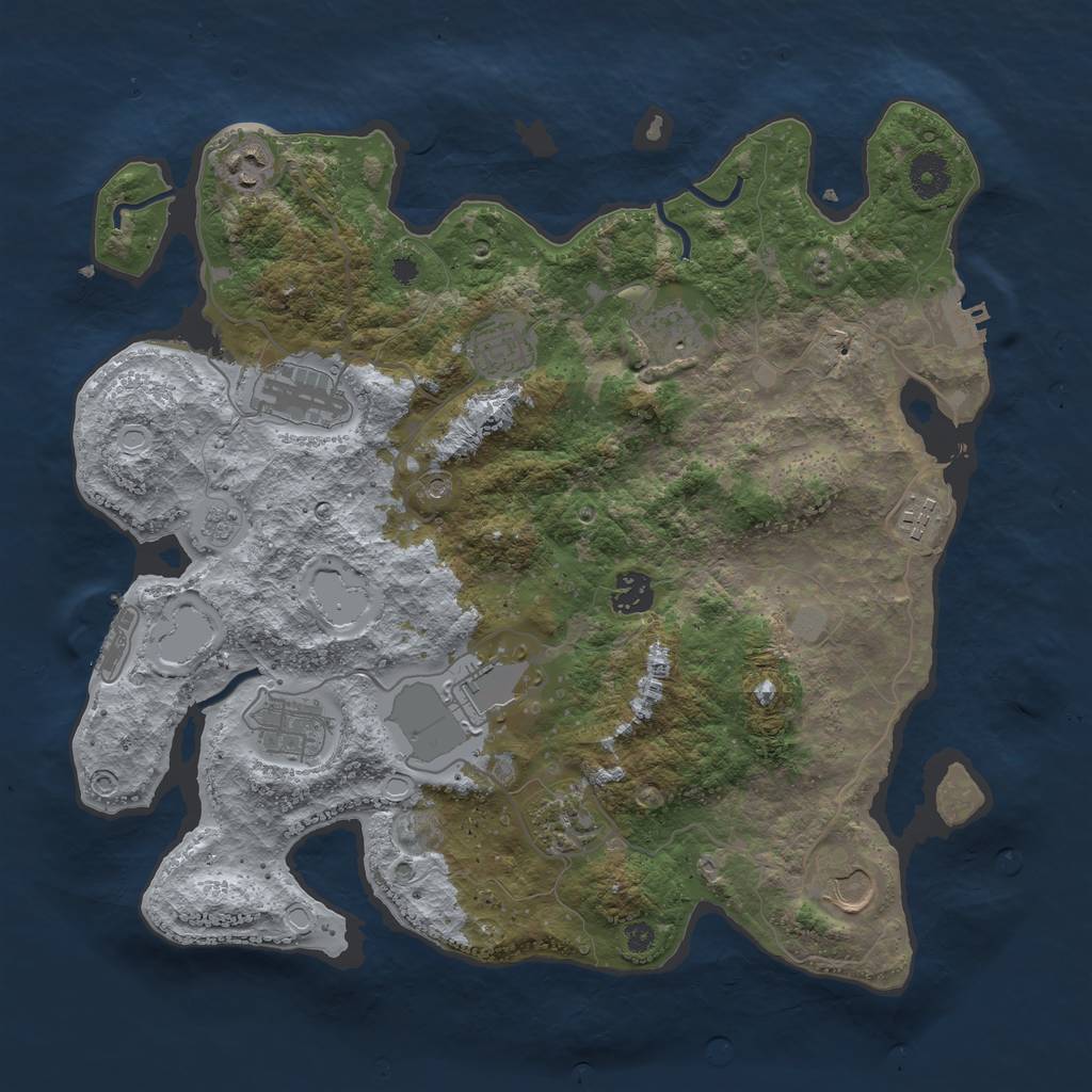 Rust Map: Procedural Map, Size: 3750, Seed: 141022, 19 Monuments
