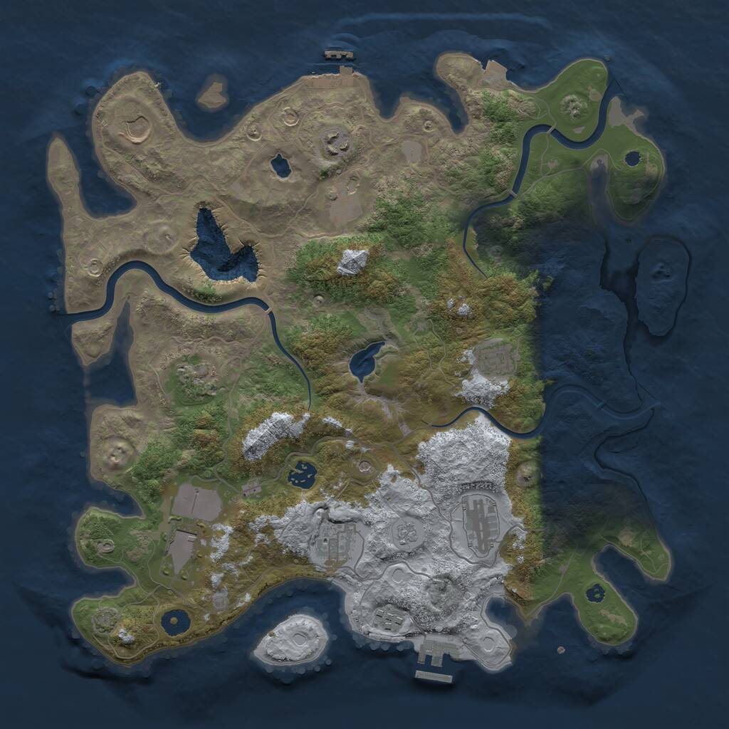 Rust Map: Procedural Map, Size: 4000, Seed: 1447340523, 16 Monuments