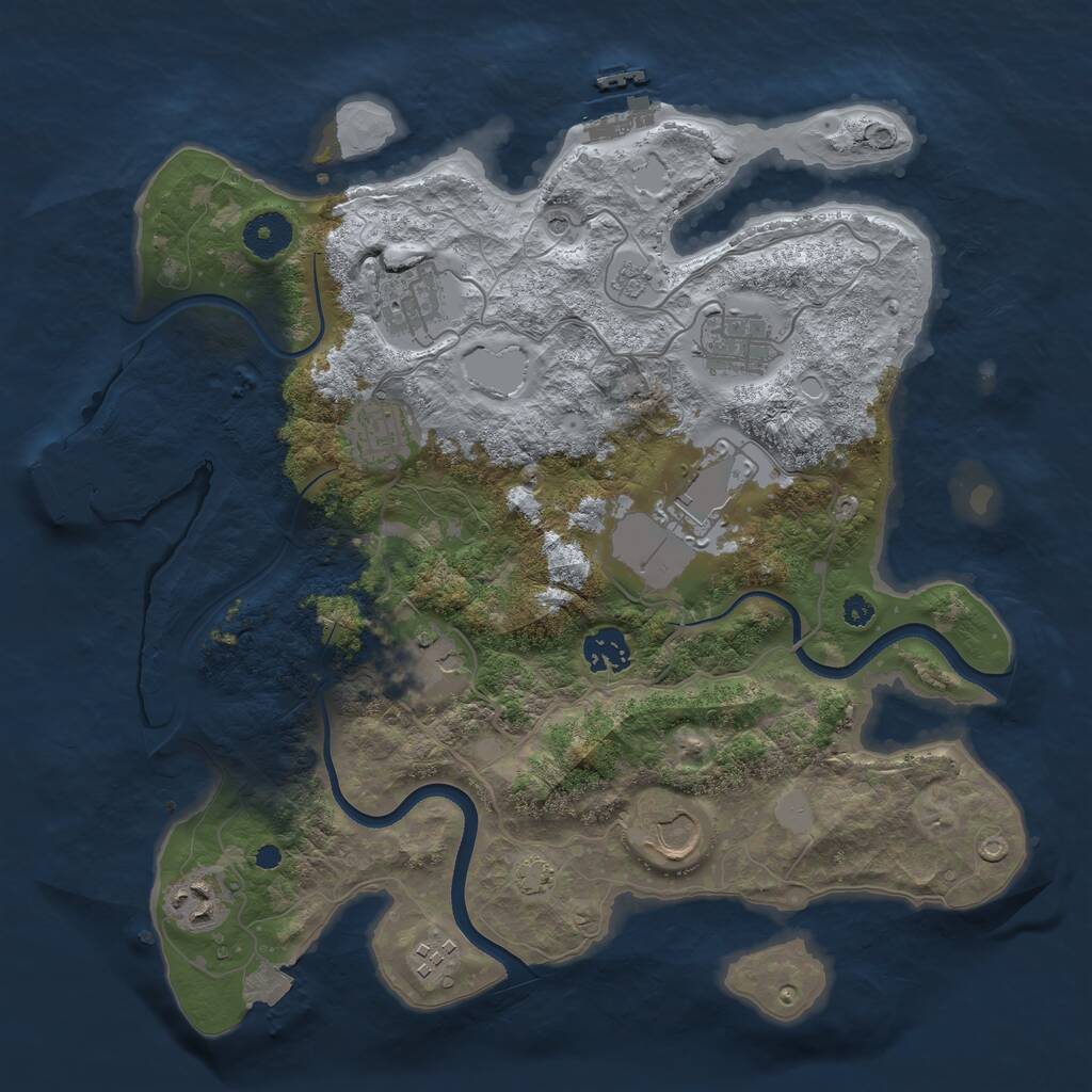 Rust Map: Procedural Map, Size: 3540, Seed: 540865, 15 Monuments