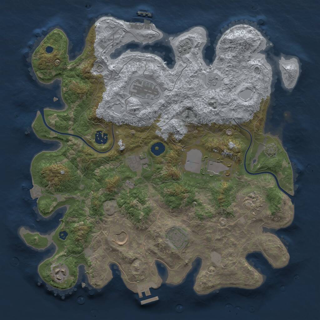 Rust Map: Procedural Map, Size: 3590, Seed: 358377, 15 Monuments