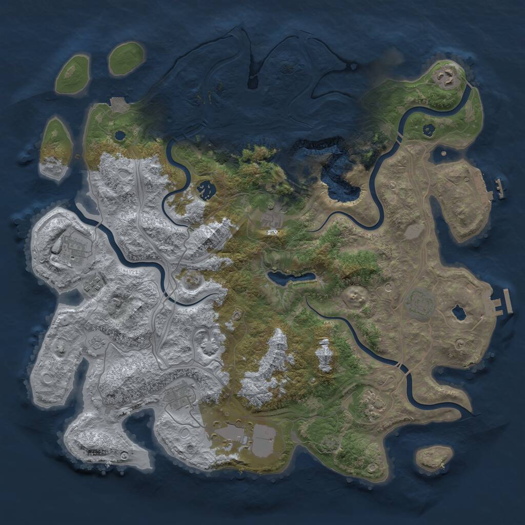 Rust Map: Procedural Map, Size: 4250, Seed: 141022, 15 Monuments