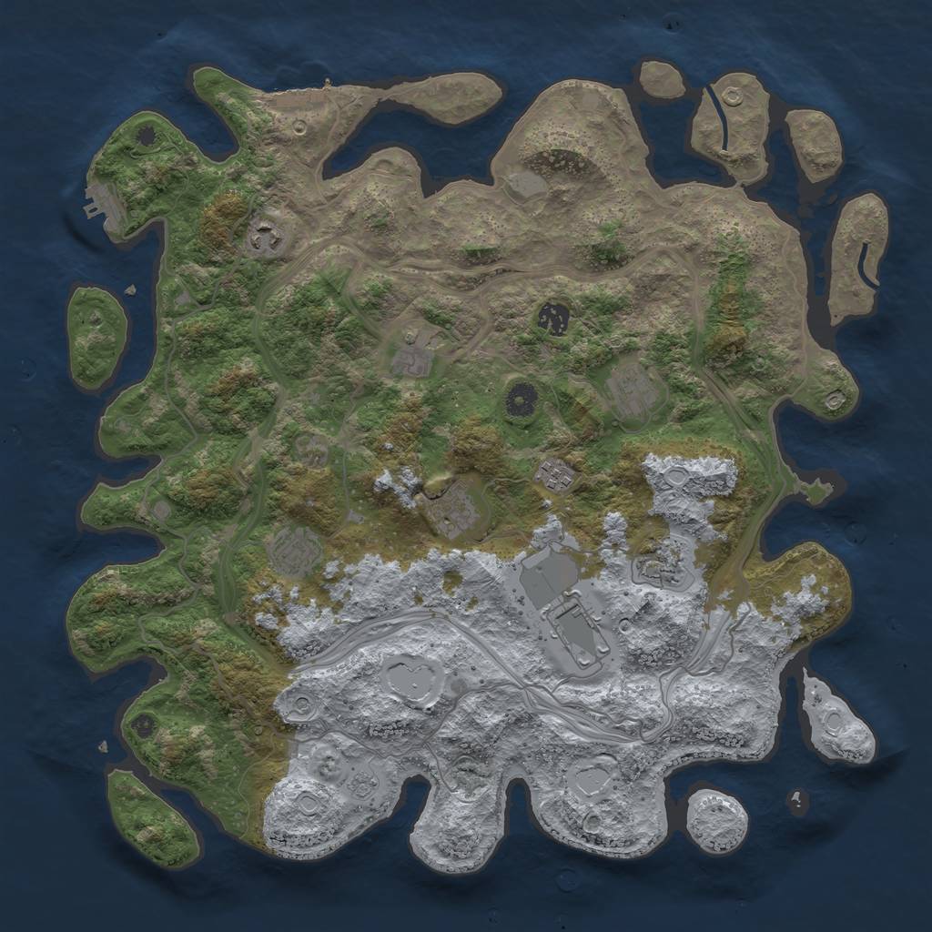 Rust Map: Procedural Map, Size: 4250, Seed: 1465434460, 18 Monuments