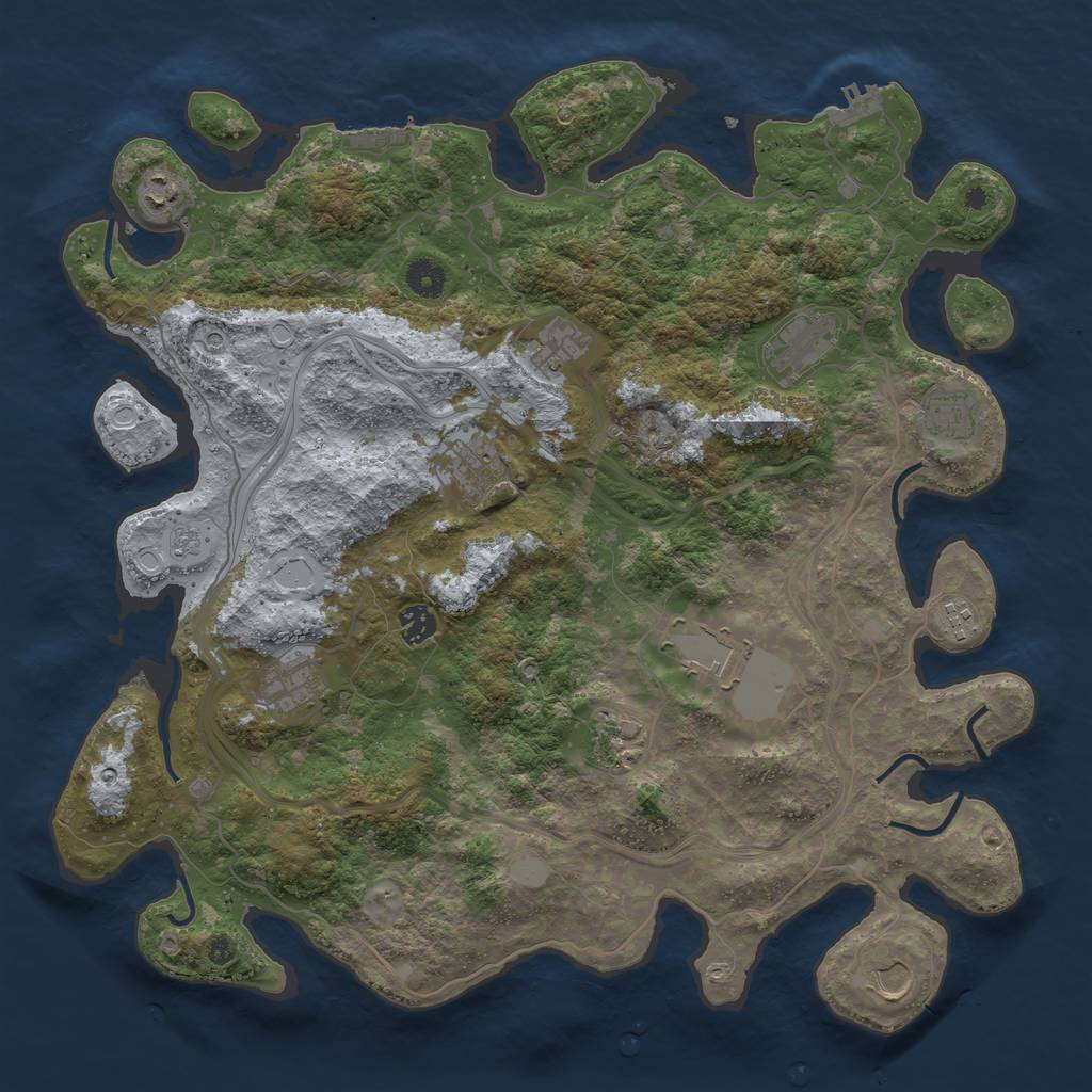 Rust Map: Procedural Map, Size: 4250, Seed: 1468564149, 20 Monuments
