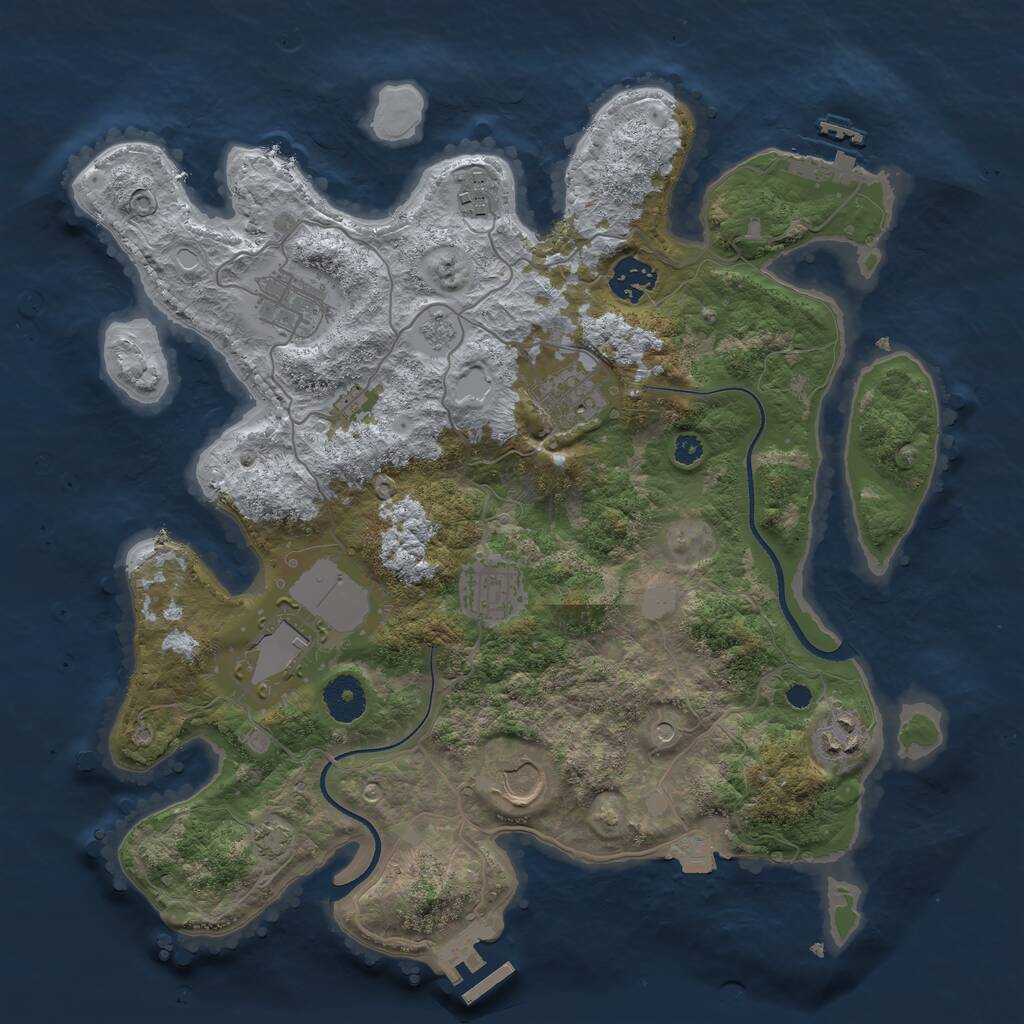 Rust Map: Procedural Map, Size: 3500, Seed: 1601443789, 14 Monuments