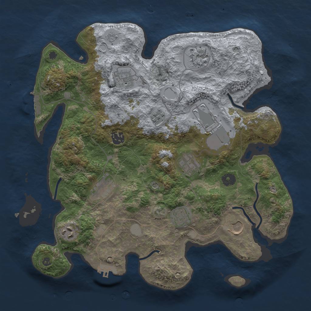 Rust Map: Procedural Map, Size: 3500, Seed: 276961344, 19 Monuments