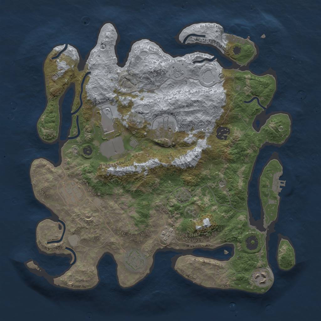 Rust Map: Procedural Map, Size: 3500, Seed: 108619, 15 Monuments