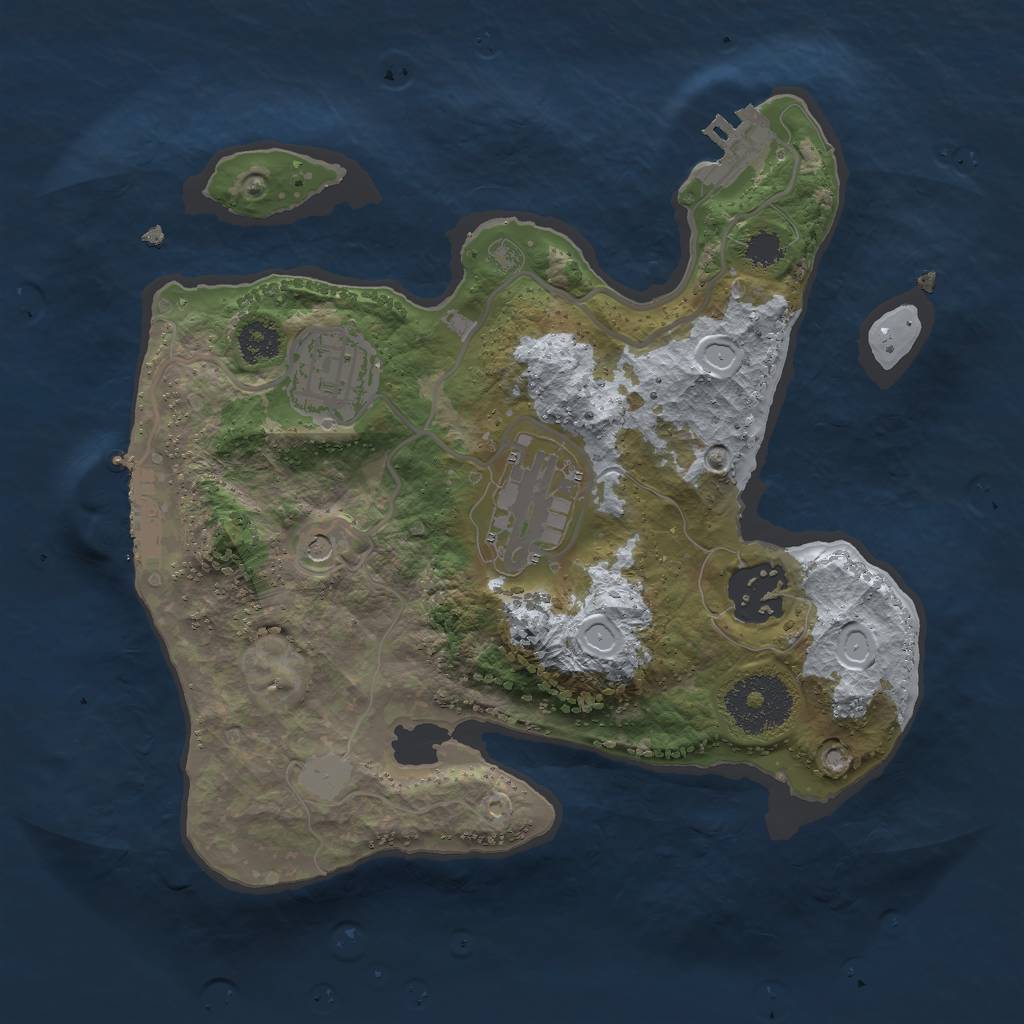 Rust Map: Procedural Map, Size: 2500, Seed: 1932812, 9 Monuments