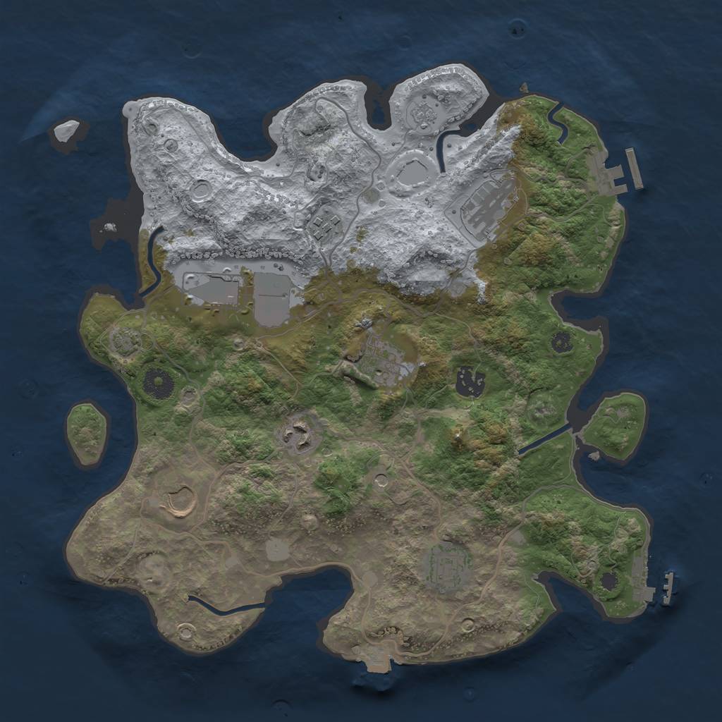 Rust Map: Procedural Map, Size: 3500, Seed: 152219752, 16 Monuments