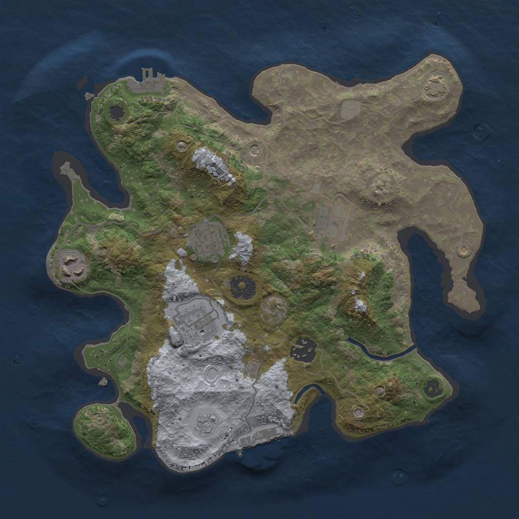 Rust Map: Procedural Map, Size: 3000, Seed: 1304054758, 13 Monuments