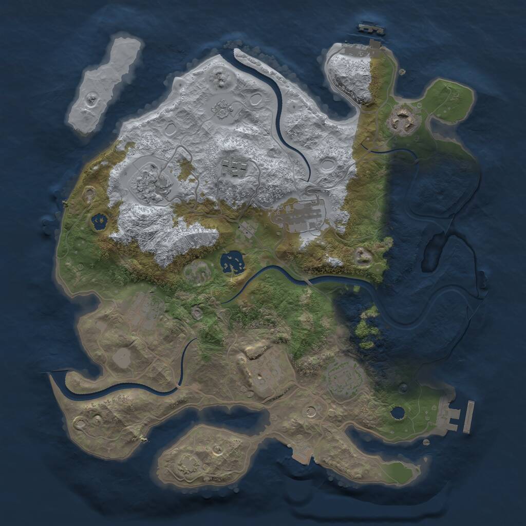 Rust Map: Procedural Map, Size: 3250, Seed: 112, 14 Monuments