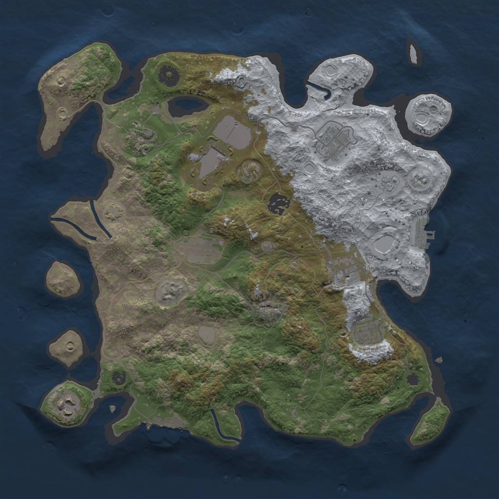 Rust Map: Procedural Map, Size: 3555, Seed: 123, 15 Monuments