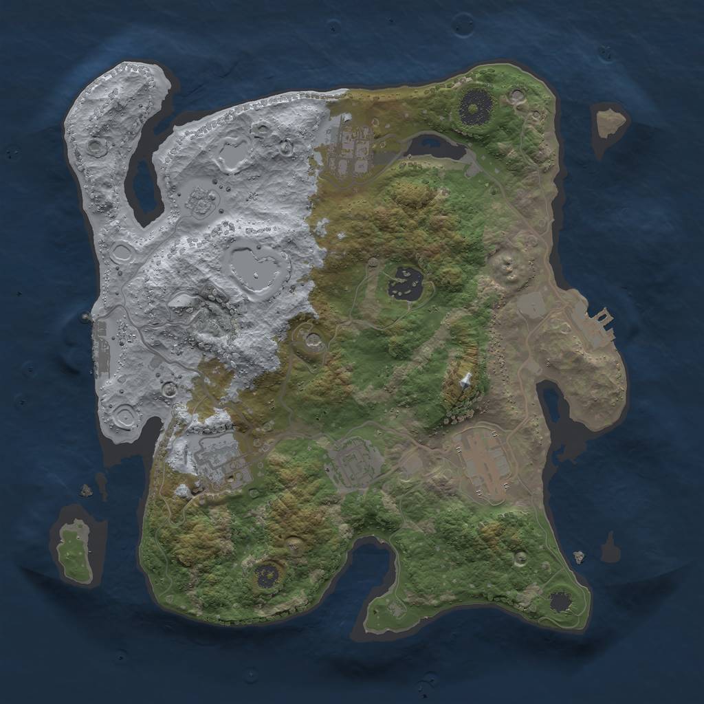 Rust Map: Procedural Map, Size: 3000, Seed: 903778247, 12 Monuments