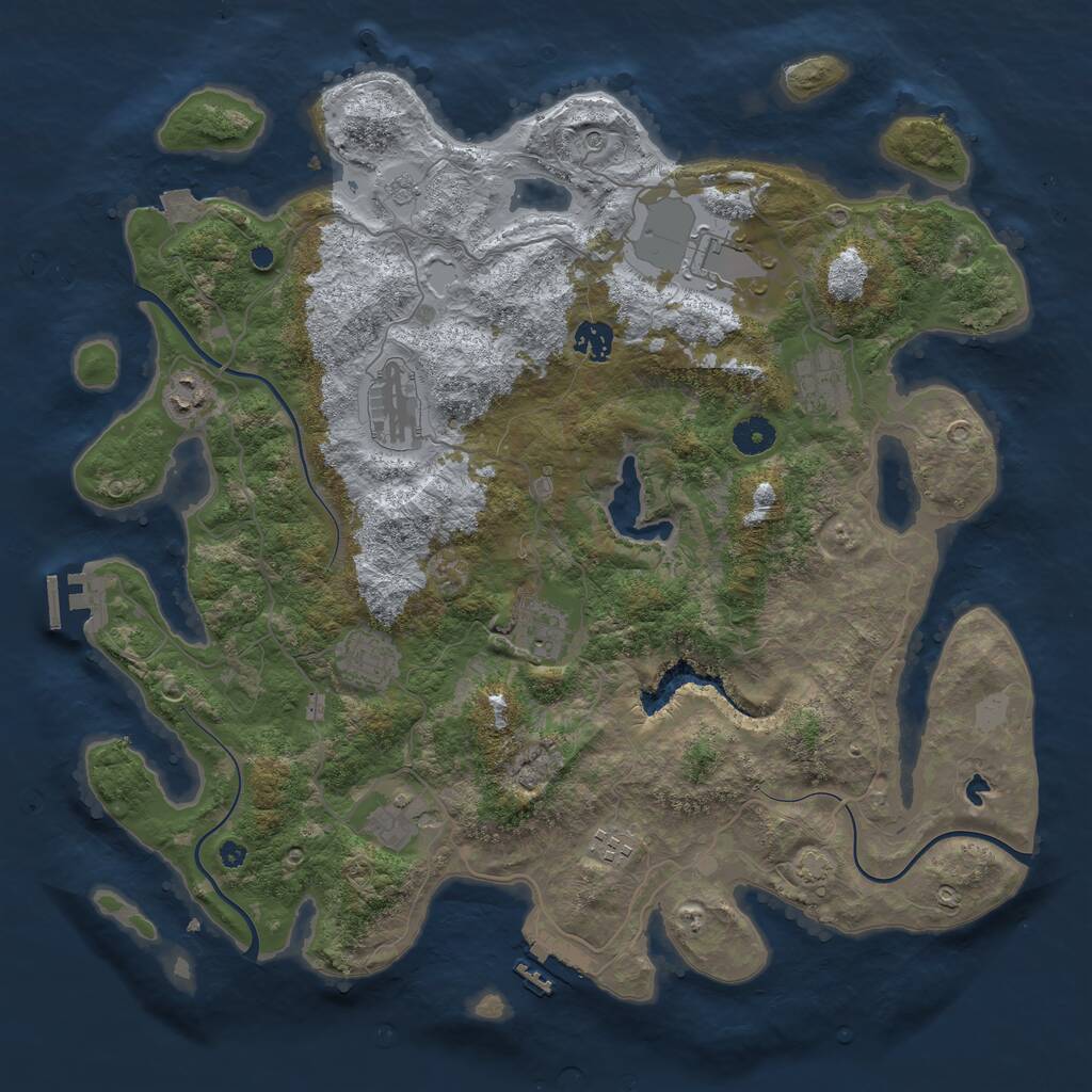 Rust Map: Procedural Map, Size: 4071, Seed: 4195, 15 Monuments