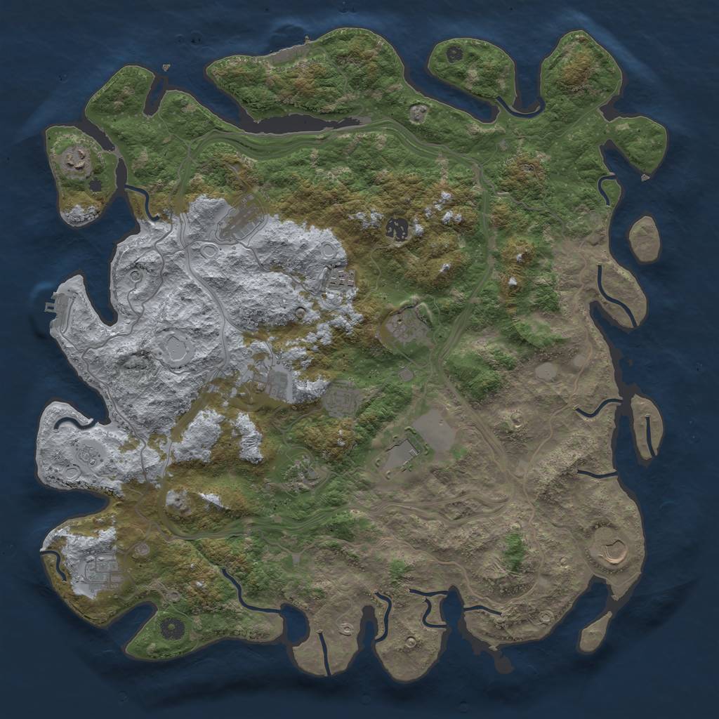 Rust Map: Procedural Map, Size: 4500, Seed: 740972133, 20 Monuments