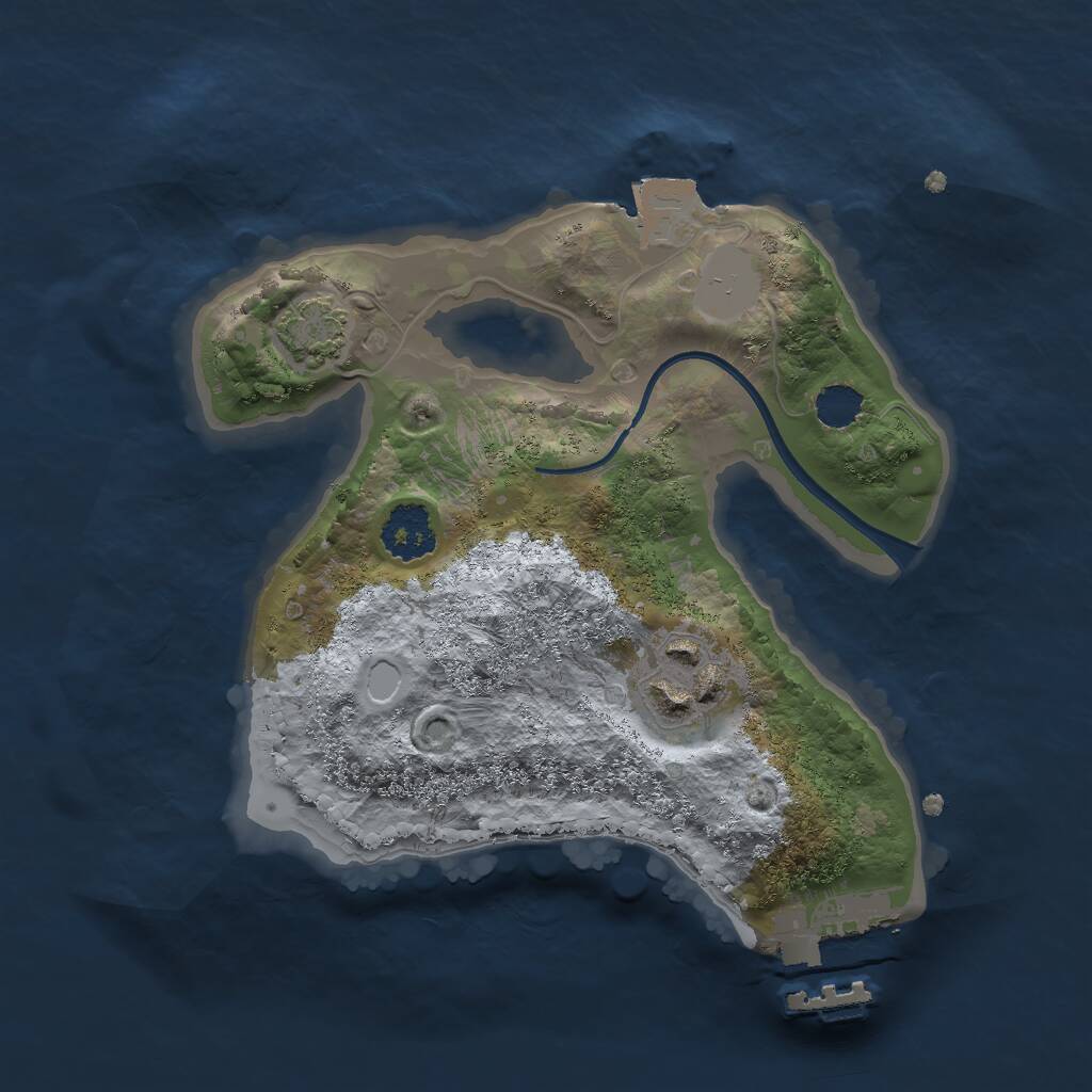 Rust Map: Procedural Map, Size: 2000, Seed: 1465774864, 4 Monuments