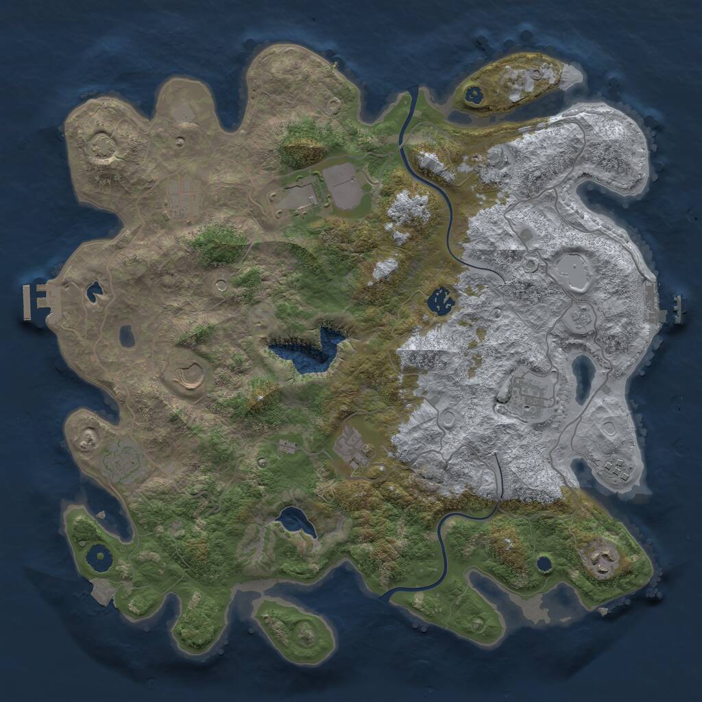 Rust Map: Procedural Map, Size: 4000, Seed: 2022272951, 16 Monuments