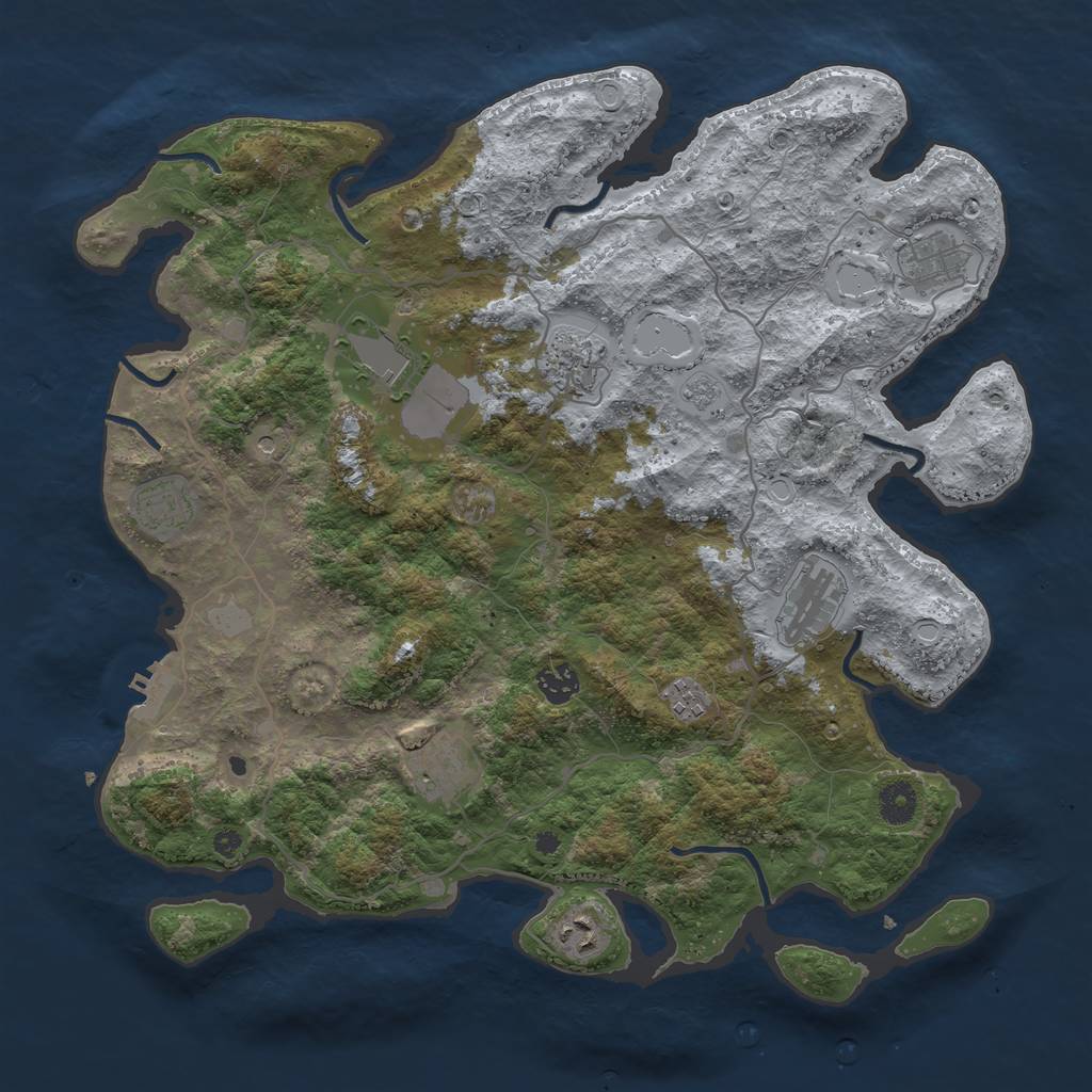 Rust Map: Procedural Map, Size: 4000, Seed: 1084556866, 15 Monuments
