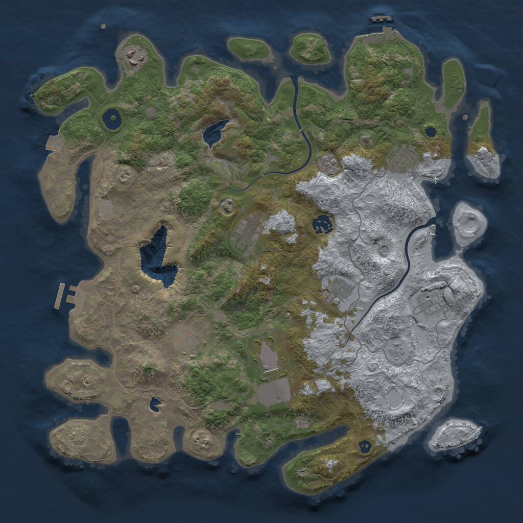 Rust Map: Procedural Map, Size: 4000, Seed: 778084430, 15 Monuments