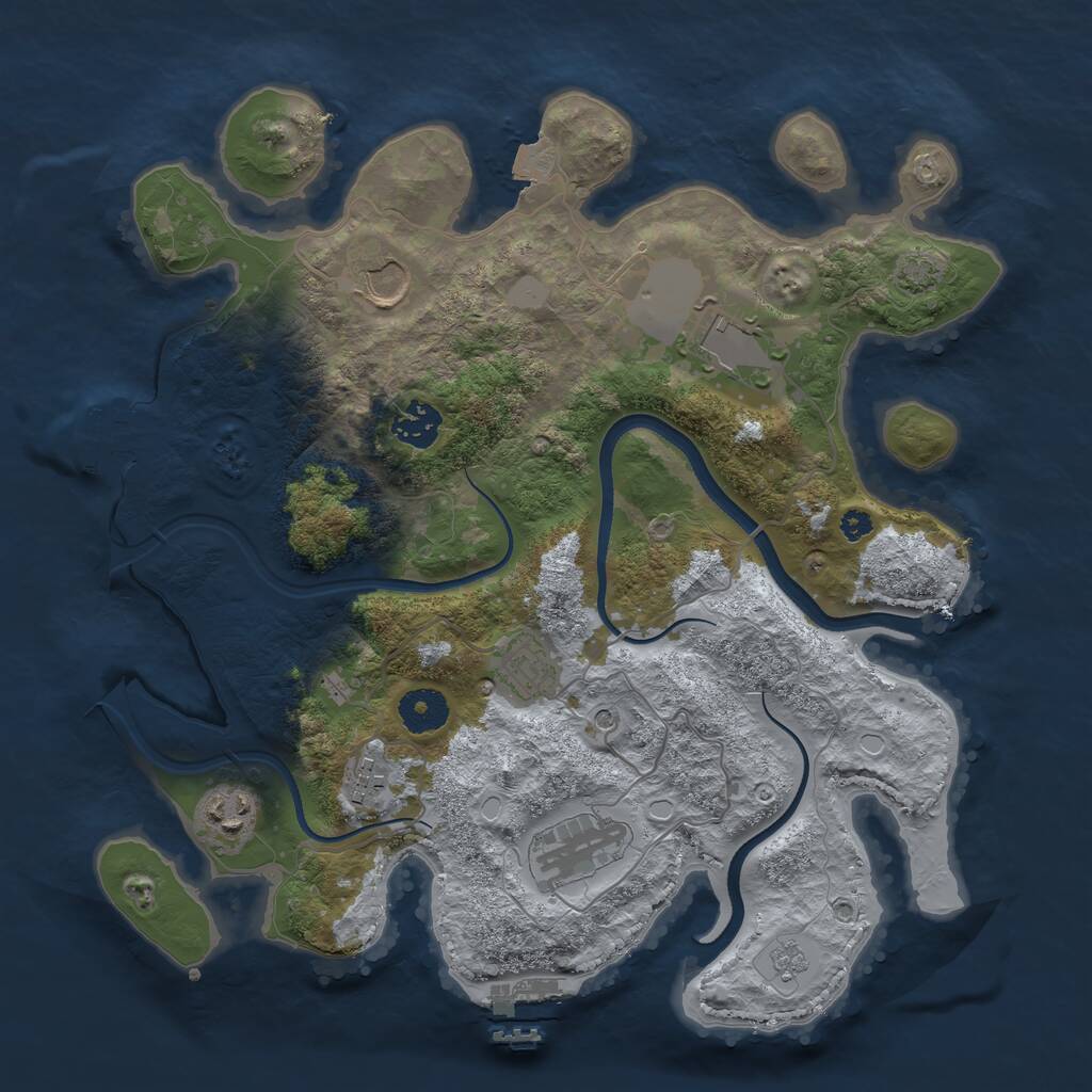 Rust Map: Procedural Map, Size: 3500, Seed: 11452217, 13 Monuments