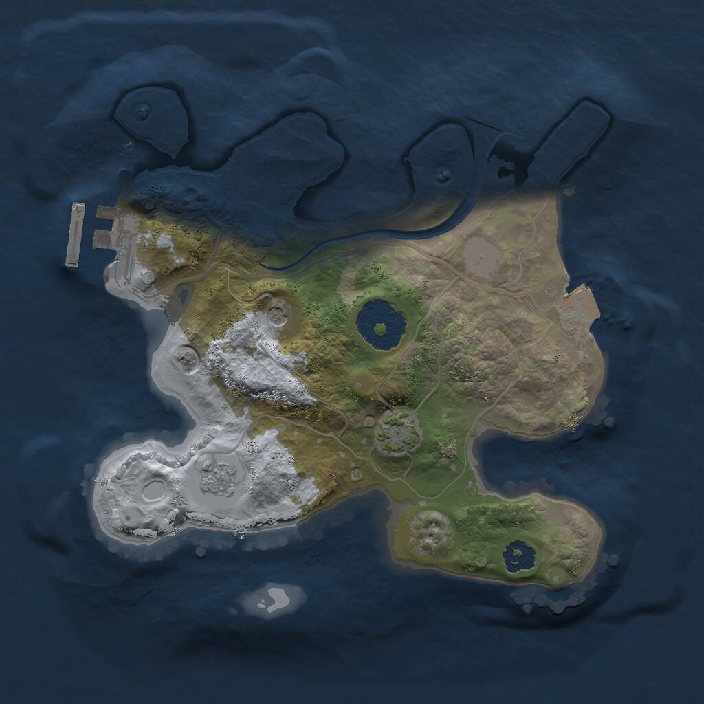 Rust Map: Procedural Map, Size: 2200, Seed: 57, 5 Monuments