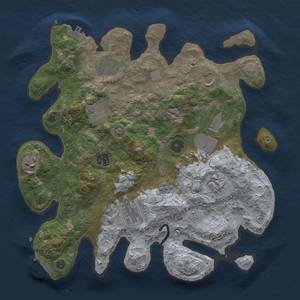 Thumbnail Rust Map: Procedural Map, Size: 3500, Seed: 1361391393, 17 Monuments