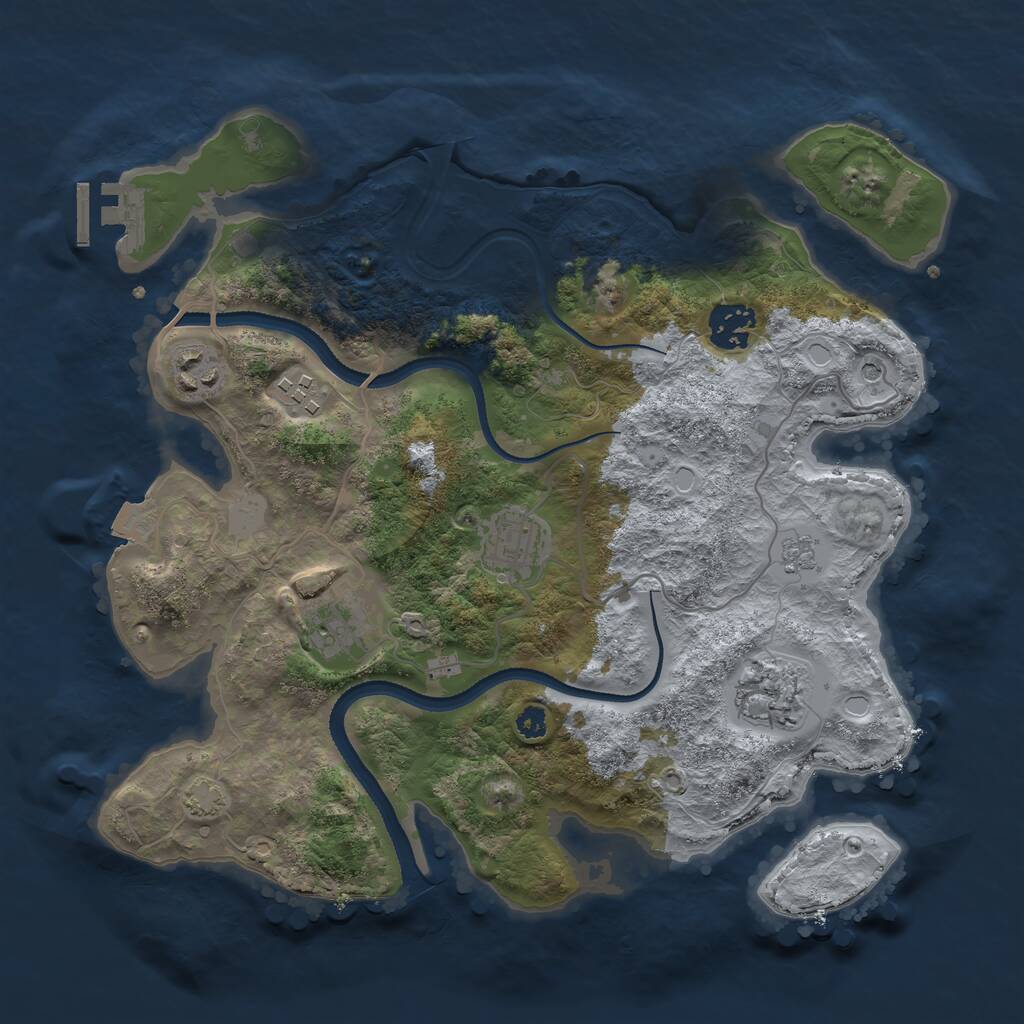 Rust Map: Procedural Map, Size: 3250, Seed: 1581759971, 11 Monuments