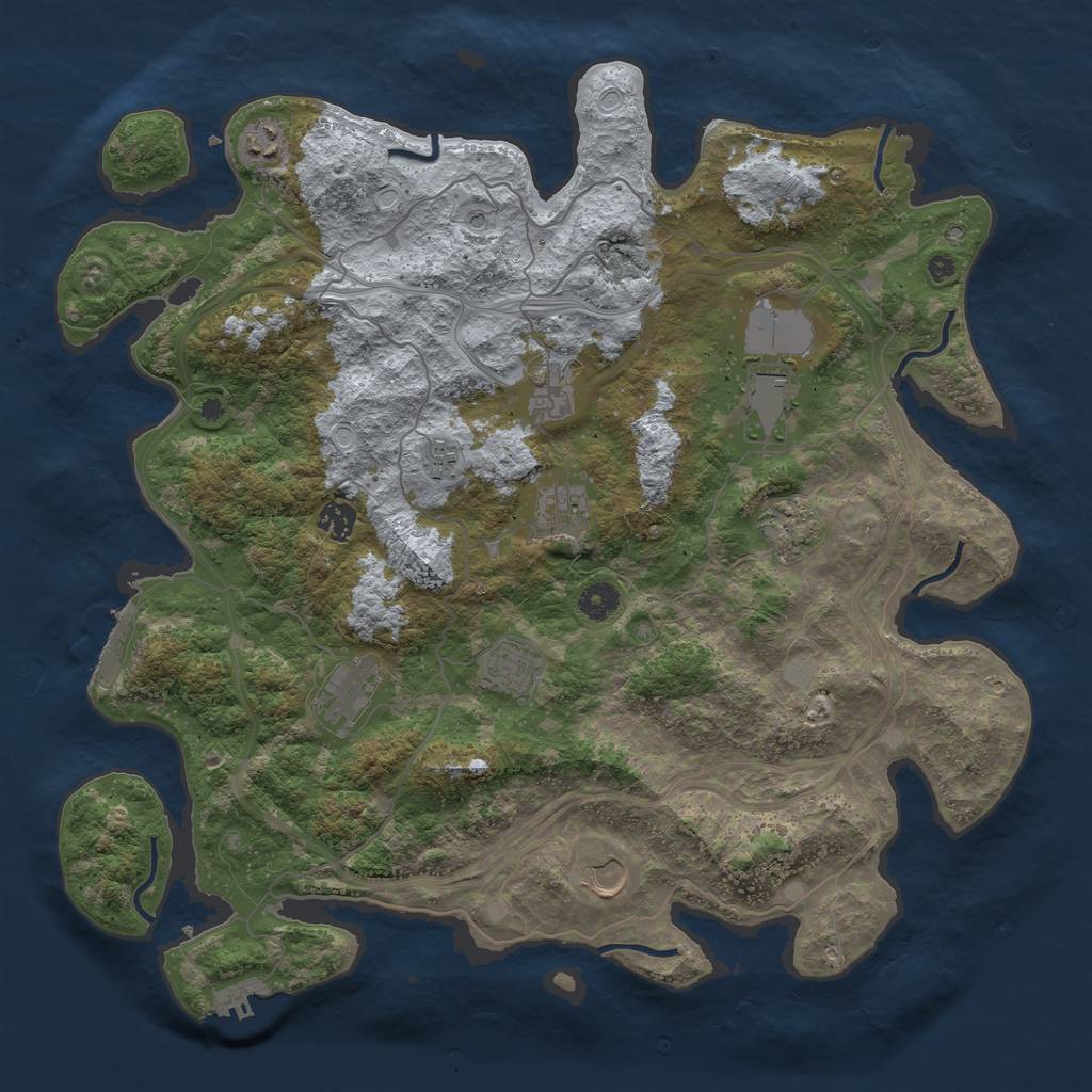 Rust Map: Procedural Map, Size: 4250, Seed: 2126213627, 18 Monuments