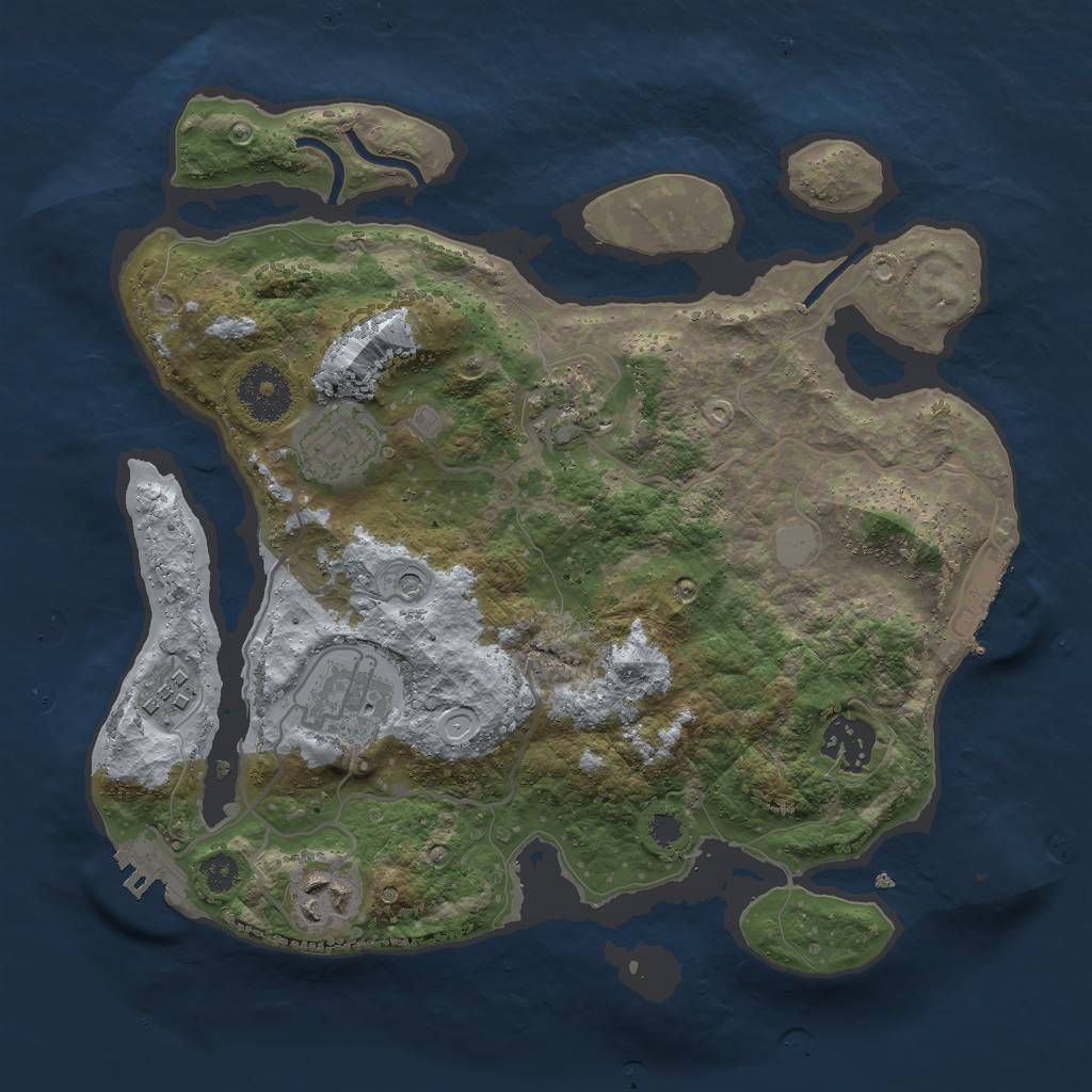 Rust Map: Procedural Map, Size: 3000, Seed: 335909186, 14 Monuments