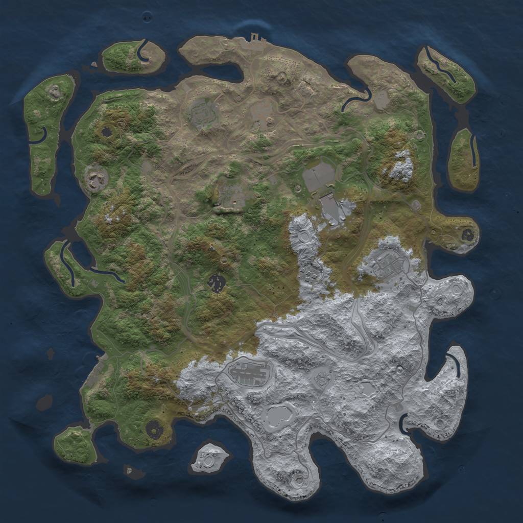 Rust Map: Procedural Map, Size: 4350, Seed: 16, 16 Monuments