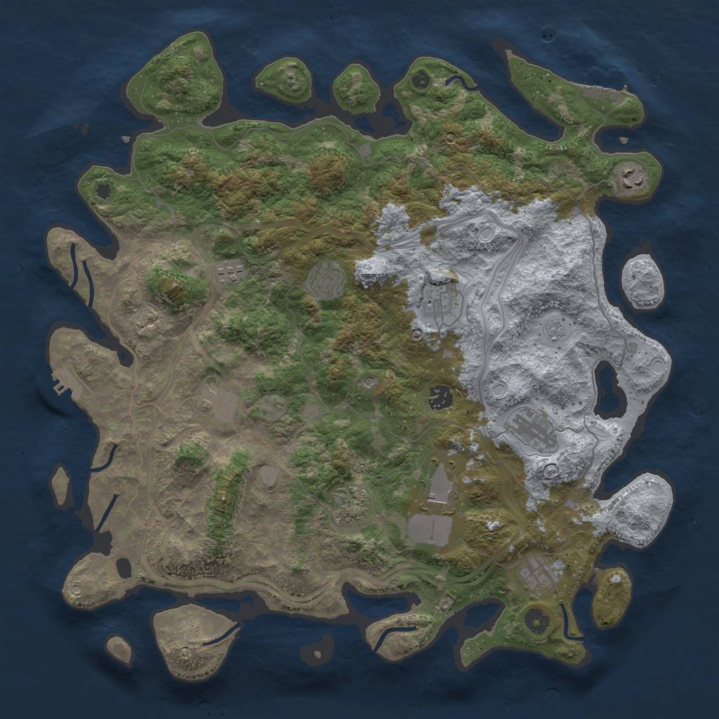 Rust Map: Procedural Map, Size: 4300, Seed: 113235, 19 Monuments