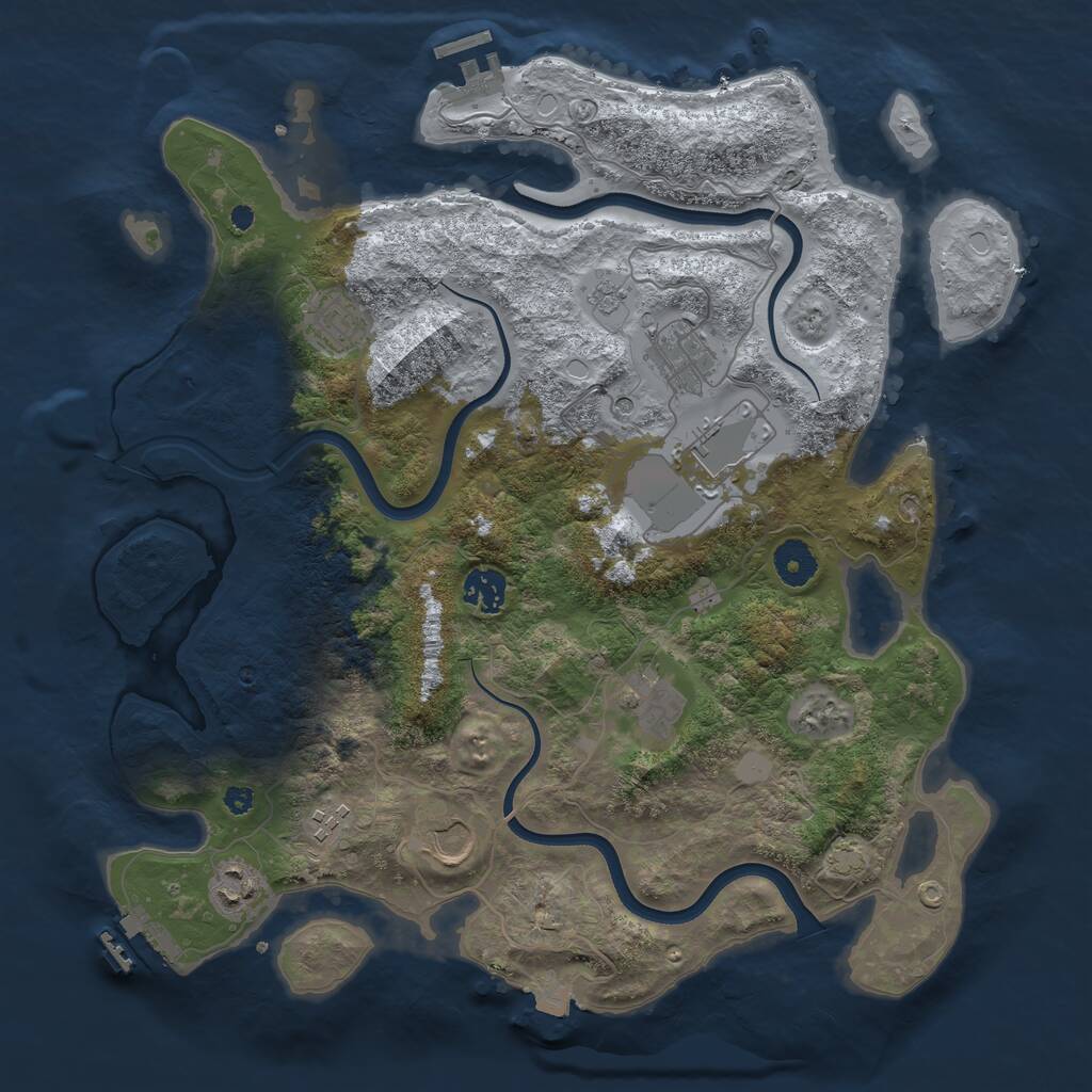 Rust Map: Procedural Map, Size: 3730, Seed: 13825, 14 Monuments