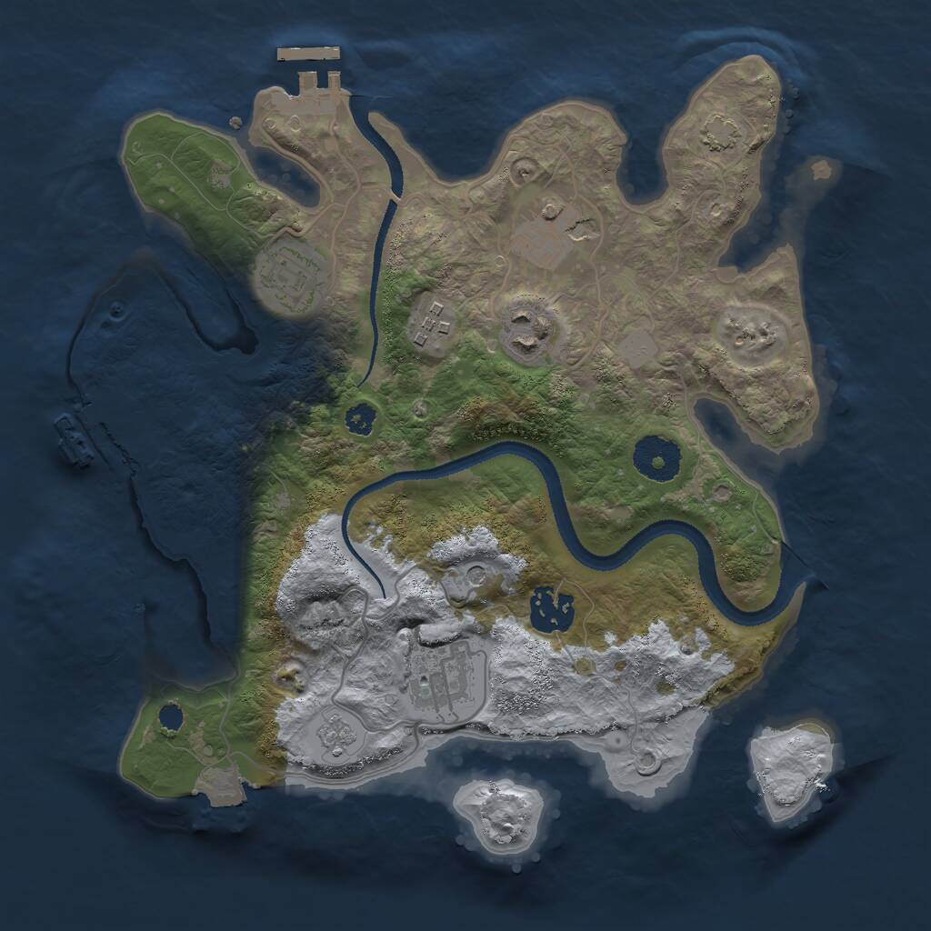Rust Map: Procedural Map, Size: 3000, Seed: 1979030298, 12 Monuments
