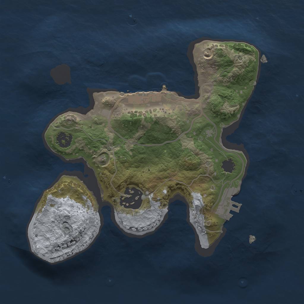 Rust Map: Procedural Map, Size: 2000, Seed: 2074277732, 8 Monuments