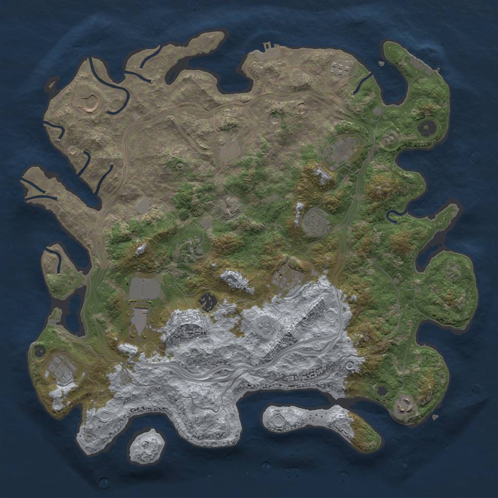 Rust Map: Procedural Map, Size: 4250, Seed: 346761, 20 Monuments