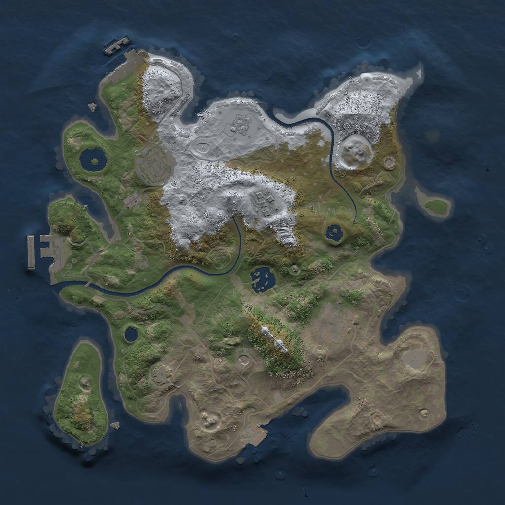 Rust Map: Procedural Map, Size: 3000, Seed: 626388495, 10 Monuments