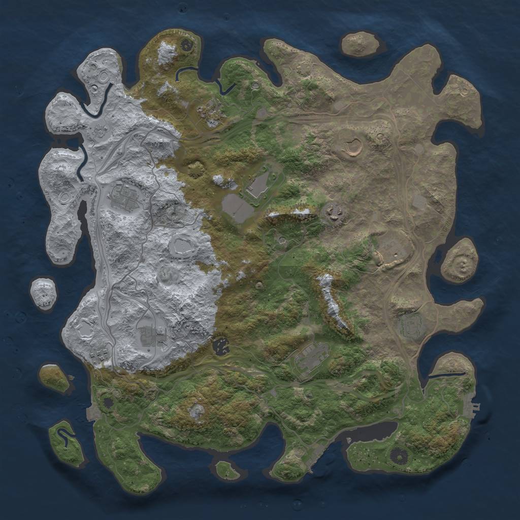 Rust Map: Procedural Map, Size: 4400, Seed: 1993066644, 19 Monuments