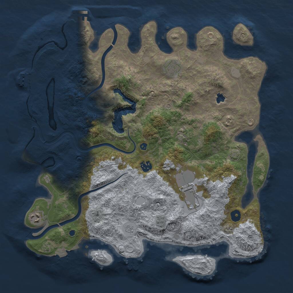 Rust Map: Procedural Map, Size: 4000, Seed: 234252341, 12 Monuments