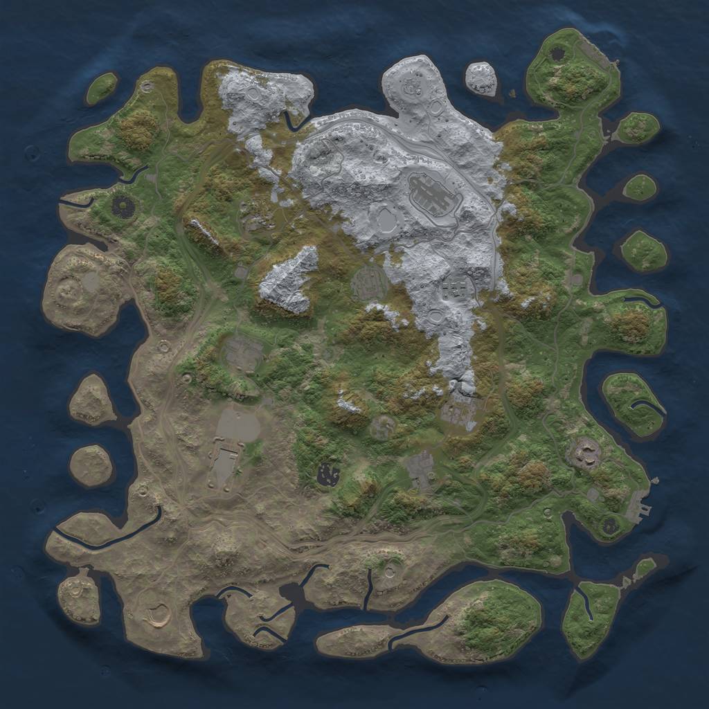 Rust Map: Procedural Map, Size: 4500, Seed: 762883813, 20 Monuments