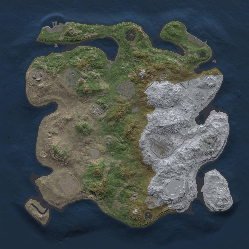 Rust Map: Procedural Map, Size: 3250, Seed: 1766317016, 15 Monuments