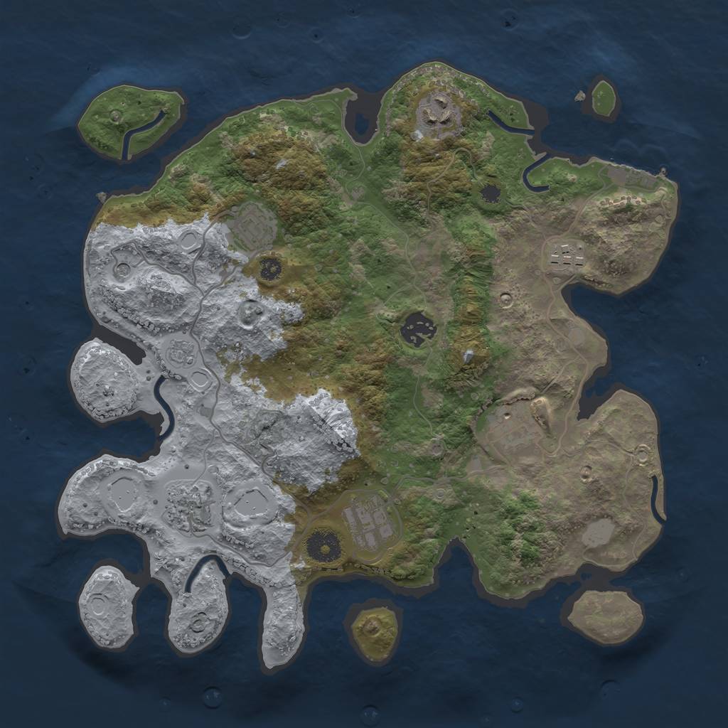 Rust Map: Procedural Map, Size: 3300, Seed: 425135, 15 Monuments