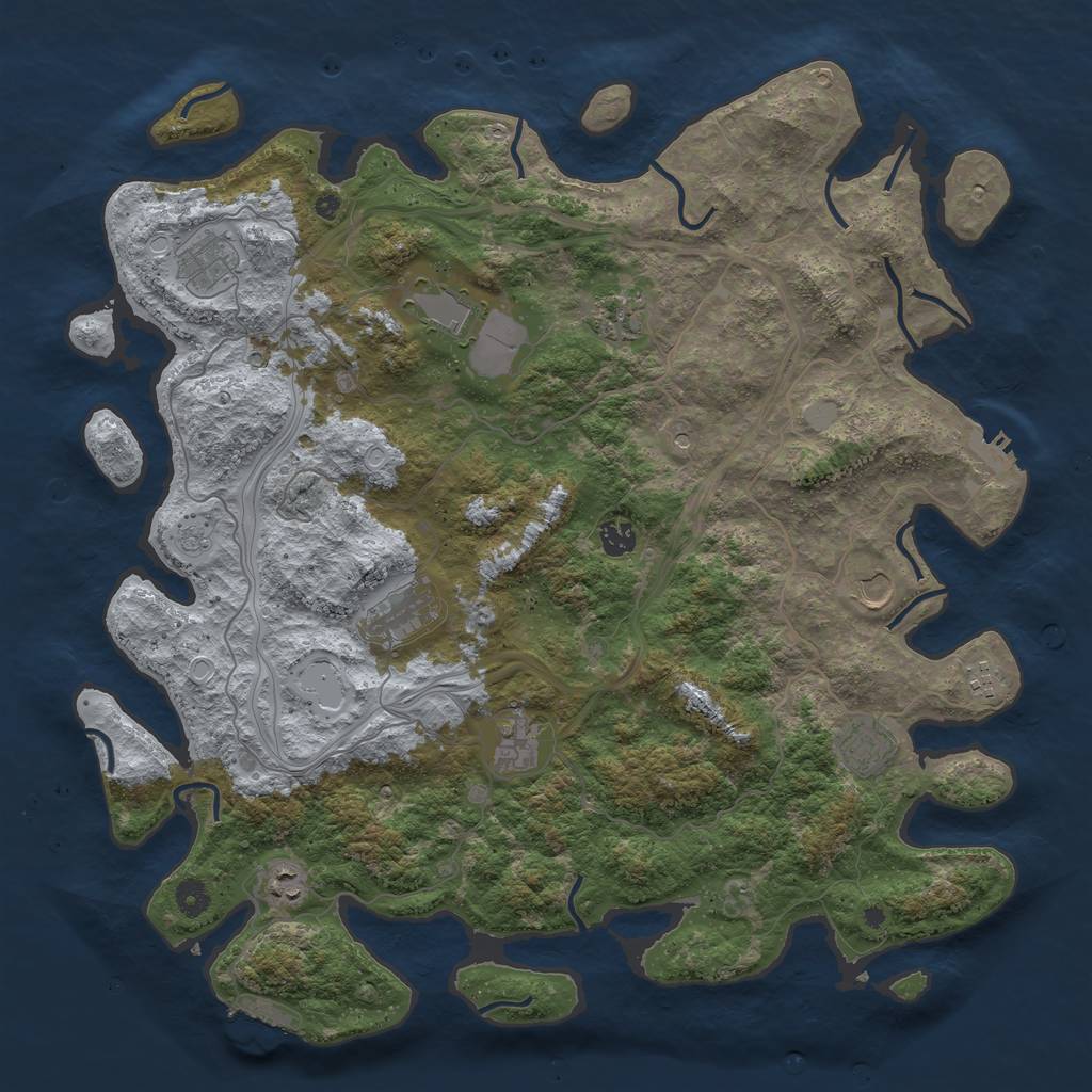 Rust Map: Procedural Map, Size: 4500, Seed: 22020160, 19 Monuments