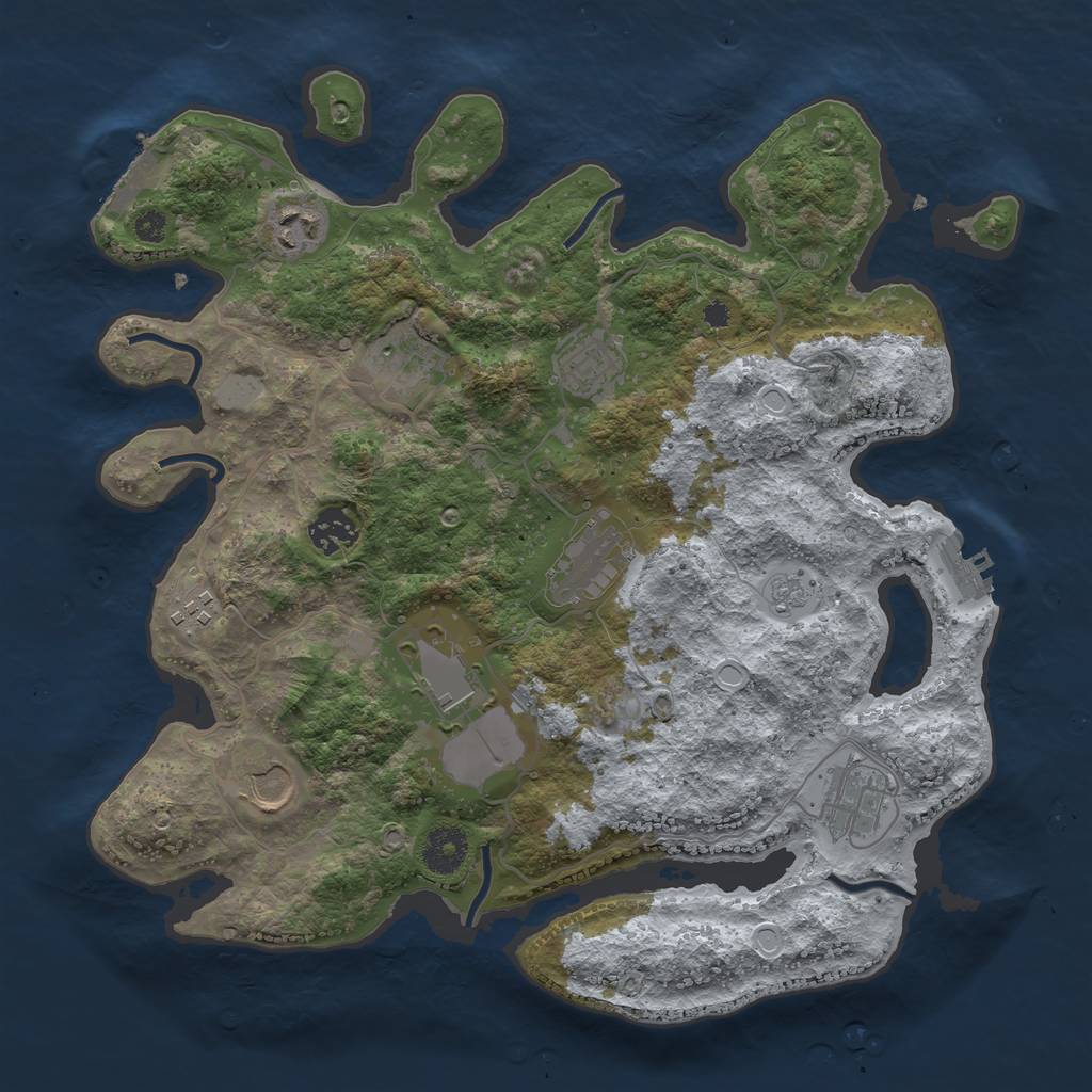 Rust Map: Procedural Map, Size: 3500, Seed: 1621466734, 17 Monuments