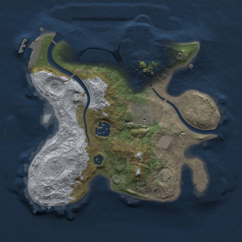 Rust Map: Procedural Map, Size: 2400, Seed: 2400, 8 Monuments